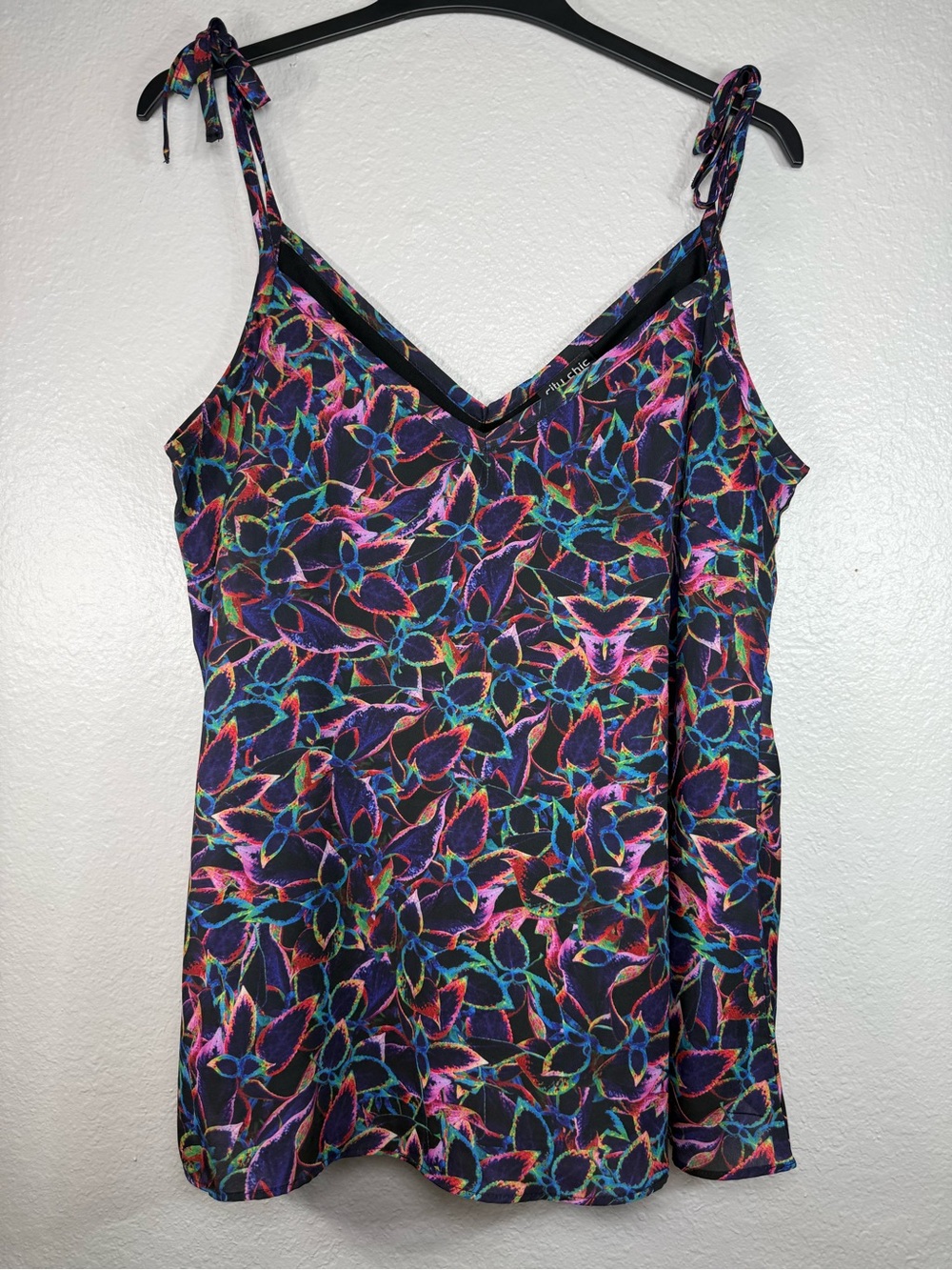 Women’s city chic botanical rainbow camisole top Oversized Plus Size XS